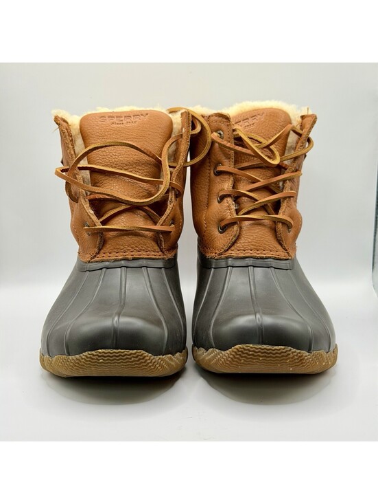 Sperry Shoes - Sperry Top Sider Women 7.5 Boots Saltwater Winter Luxe Tan Sheepskin Leather Fur